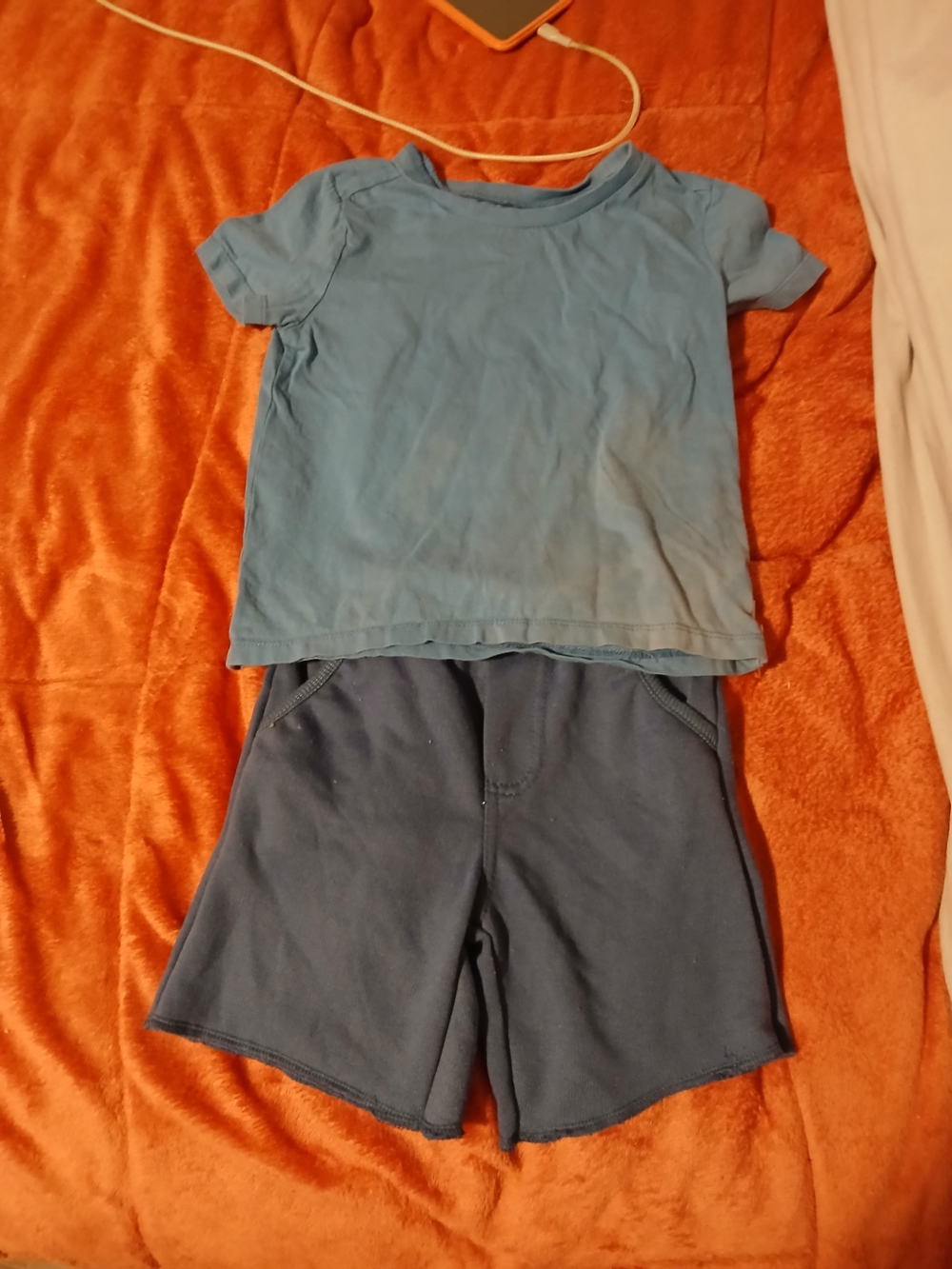 Light Blue Tee and Navy Shorts Set